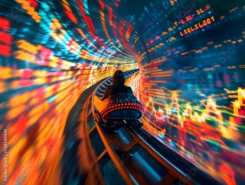 Wallpaper Mural High Speed Ride Through Volatile Economic Data A Thrilling Market Visualization Torontodigital.ca