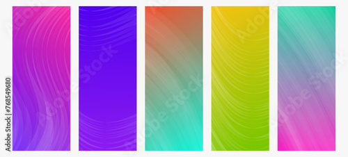 Set of modern gradient backgrounds with wave line © dniprodd