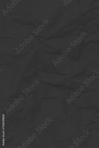 Black clean crumpled paper
