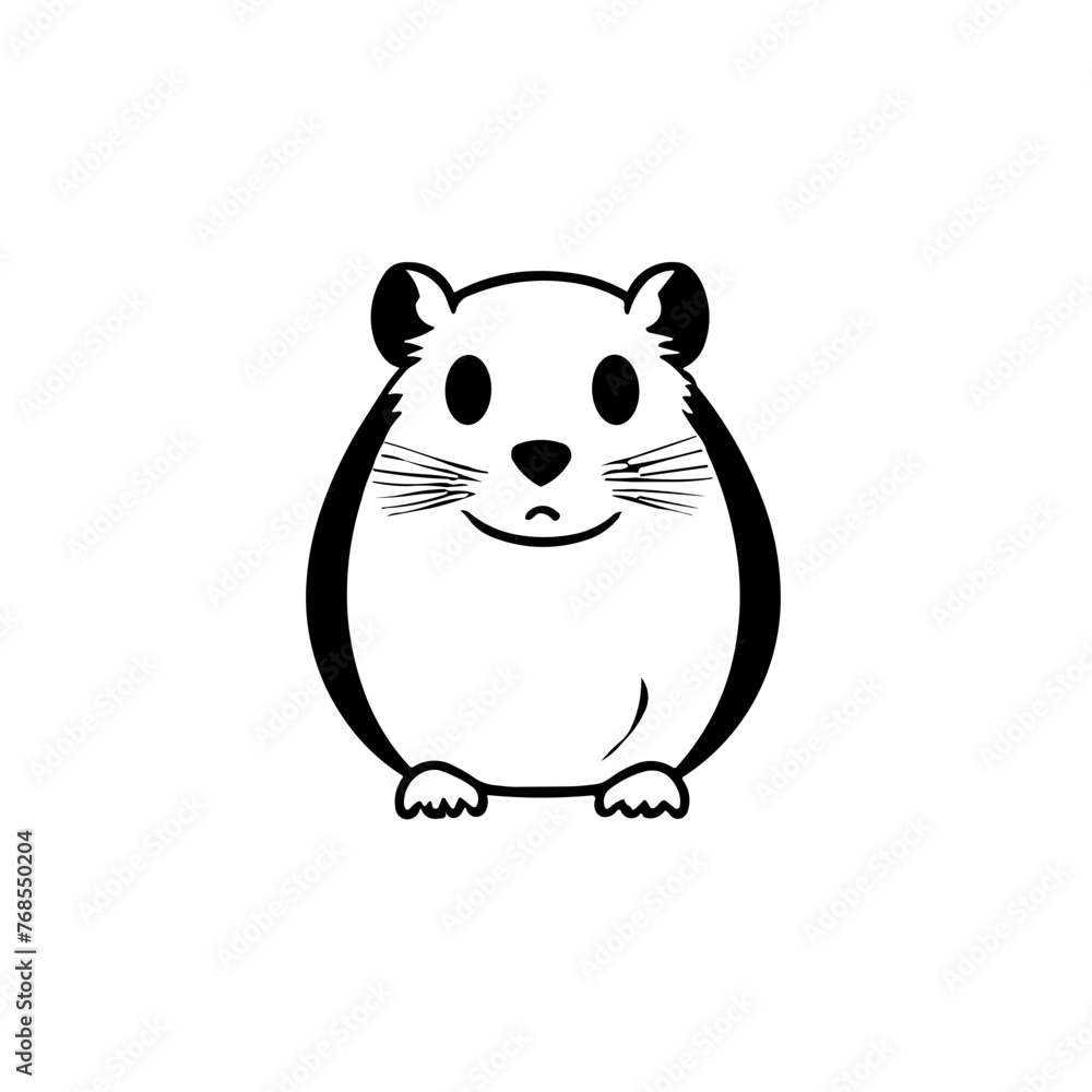Fototapeta premium Simple hamster isolated black icon