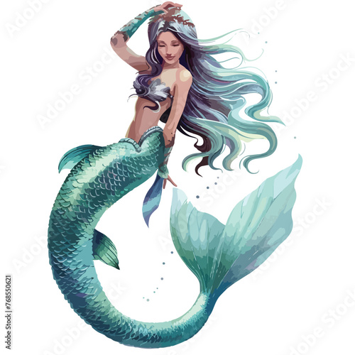 Mermaid Clipart clipart isolated on white background