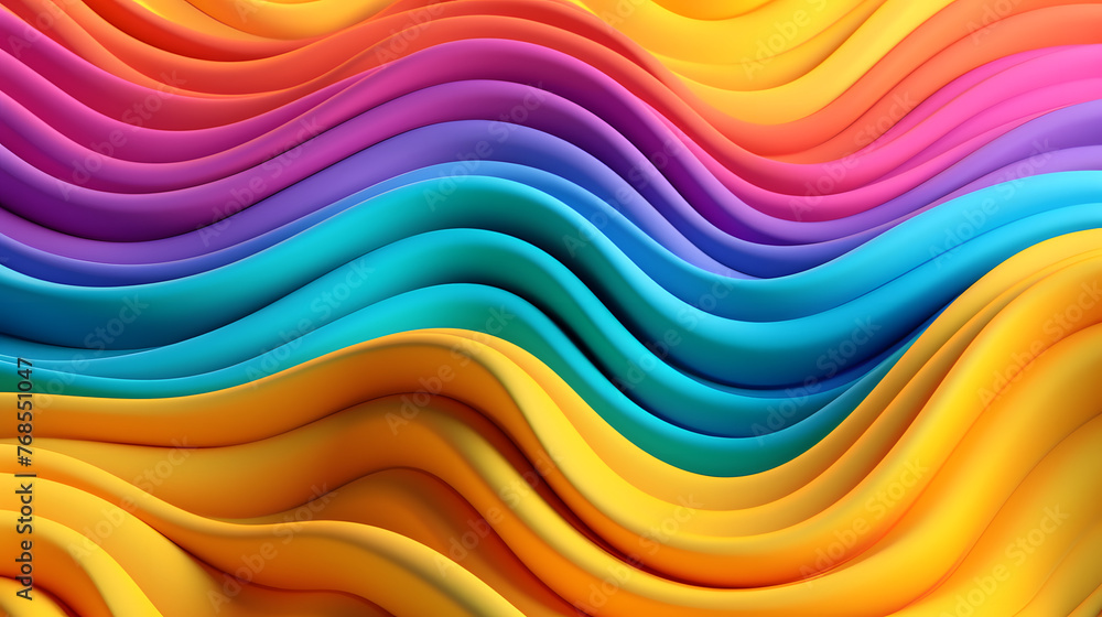 Obraz premium Digital rainbow flowing geometric abstract graphic poster web page PPT background