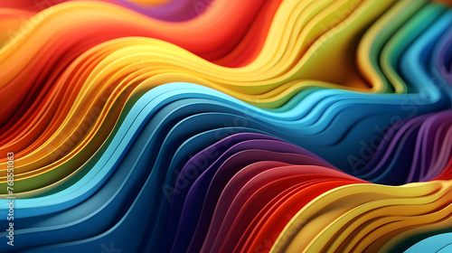 Digital rainbow flowing geometric abstract graphic poster web page PPT background