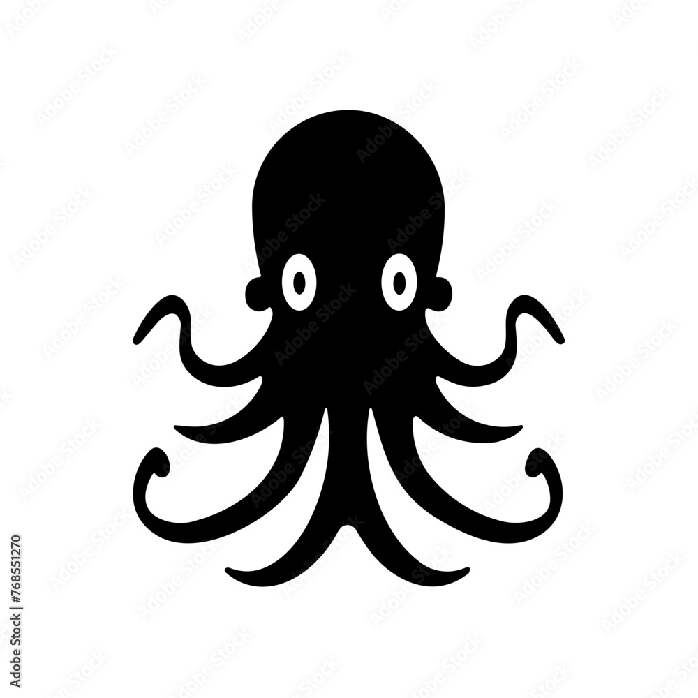 Fototapeta premium Simple octopus black icon