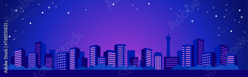 Photography Starry sky and night cityscape