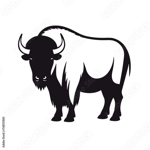 Simple bison isolated black icon