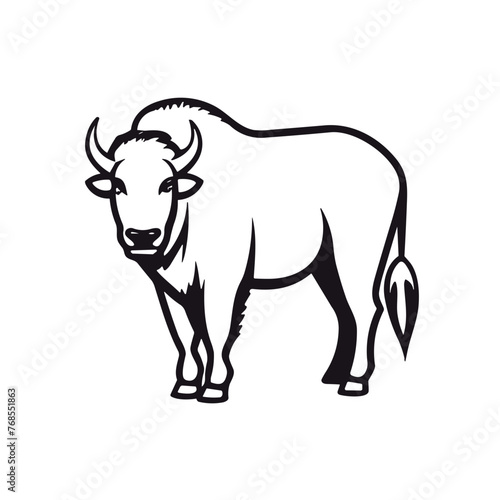 Simple bison isolated black icon