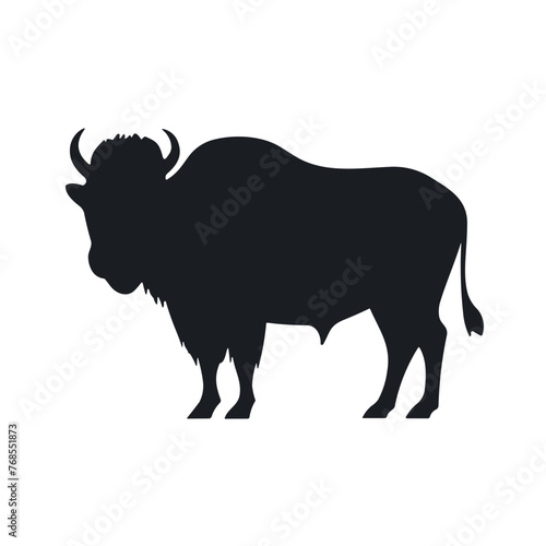 Simple bison isolated black icon