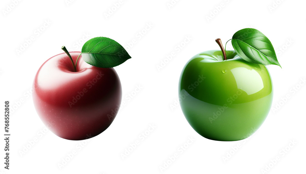 green and red apple isolated on transparent PNG background green and red apple isolated on transparent PNG background