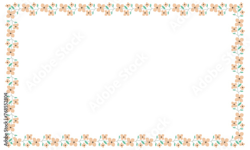 vector hand-drawn spring floral frame concept