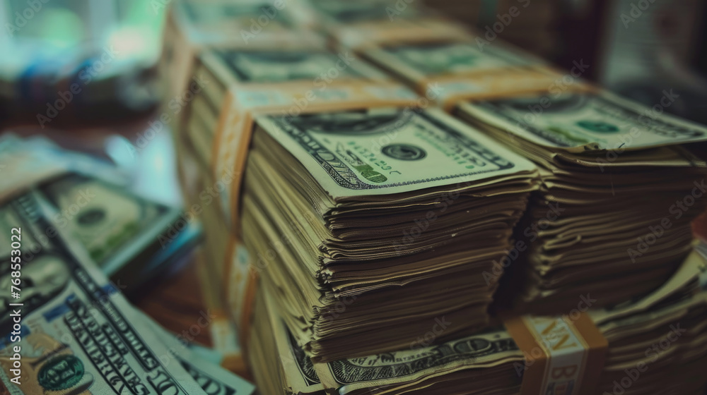 Stack of Dollar Bills Money Cash