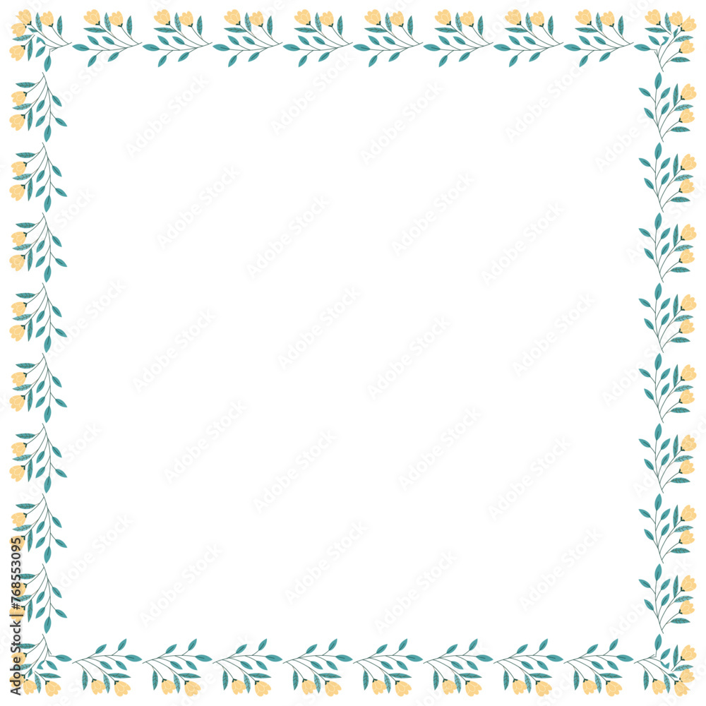 vector hand-drawn spring floral frame concept vector hand-drawn spring floral frame concept