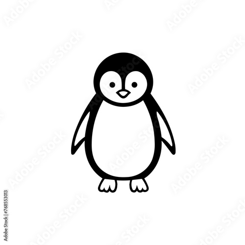 Simple penguin isolated black icon