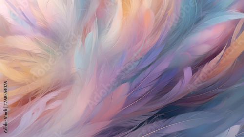 light soft pastel colorful abstract background with fluffy feathers wallpaper