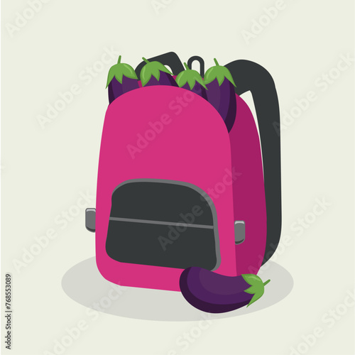 Flat Design Illustration with Baggage at Beetroot 