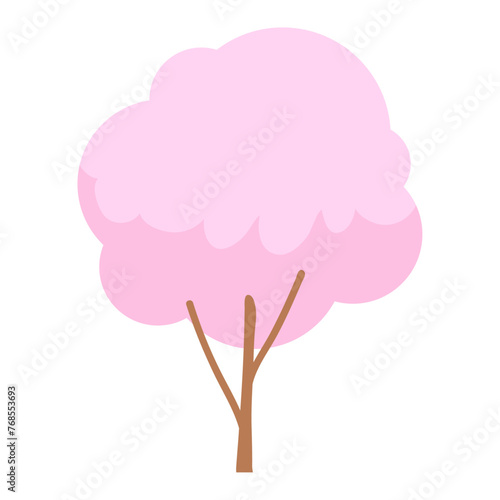 Trees in hand drawn style on white background