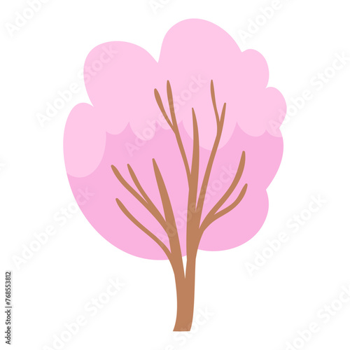 Trees in hand drawn style on white background
