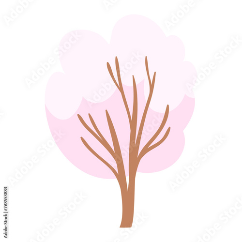 Trees in hand drawn style on white background