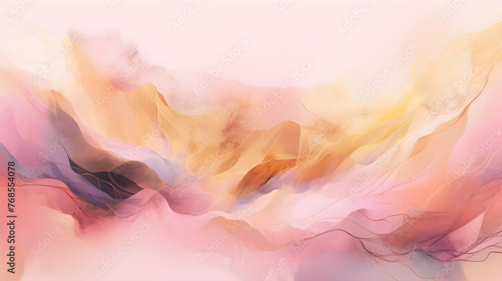 light soft pink yellow abstract background with smoke