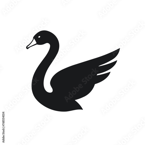 Fototapeta Naklejka Na Ścianę i Meble -  Simple swan isolated black icon
