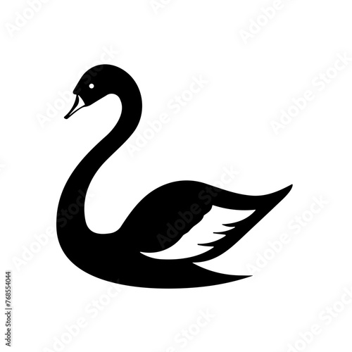 Fototapeta Naklejka Na Ścianę i Meble -  Simple swan isolated black icon