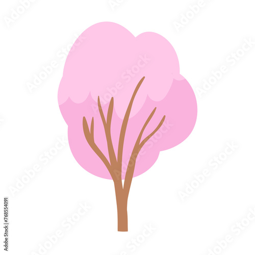Trees in hand drawn style on white background