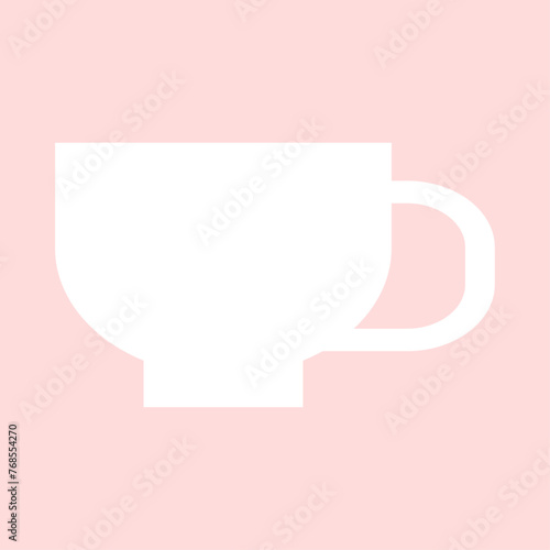 Vector doodle flat clipart cup for hot drinks all objects are repainted