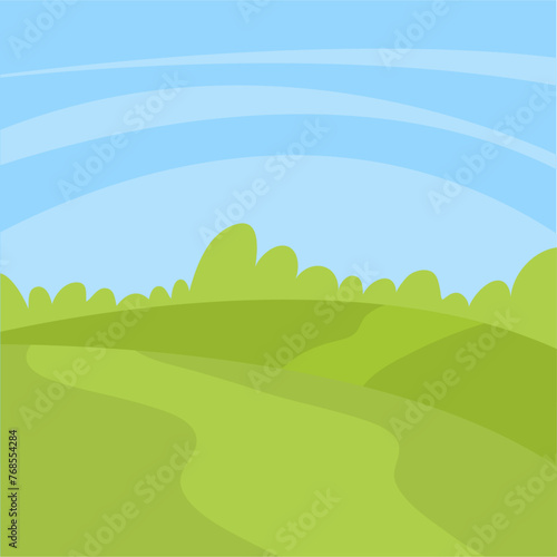 vector landscape field and sky background