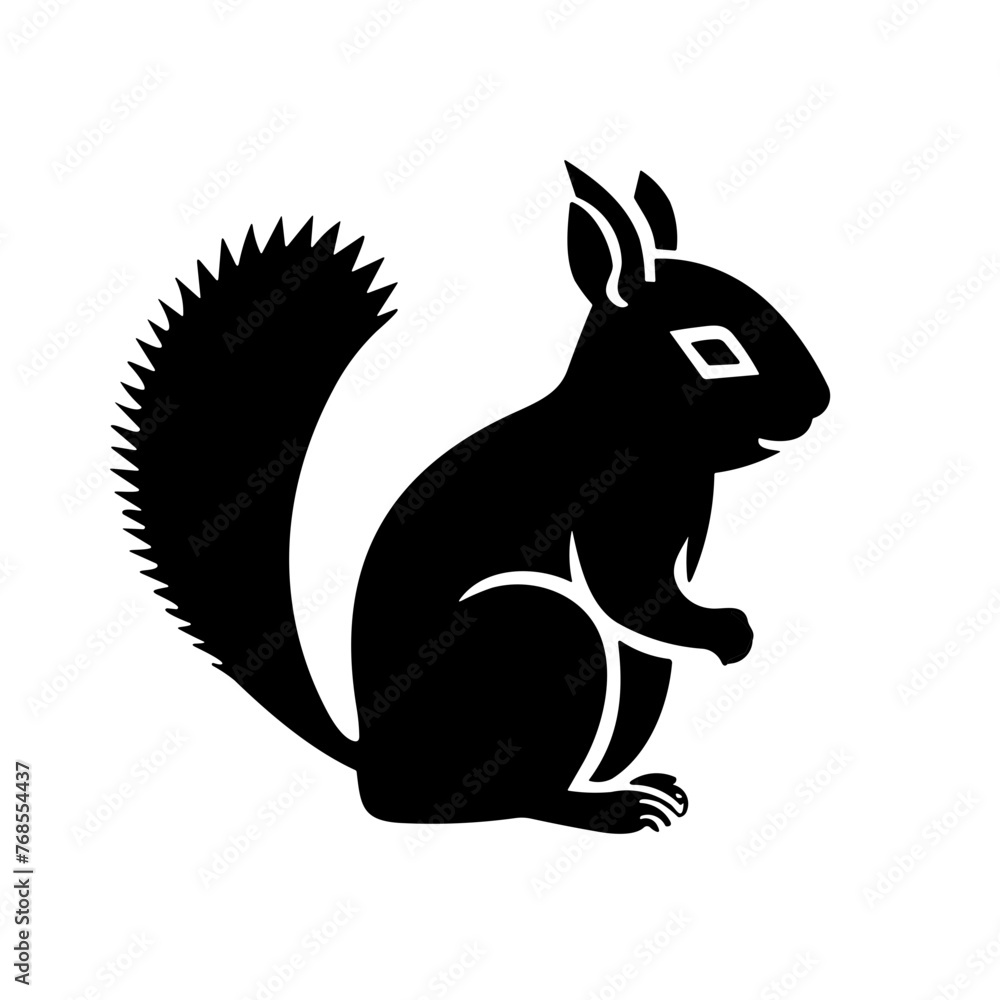 Naklejka premium Simple squirrel isolated black icon