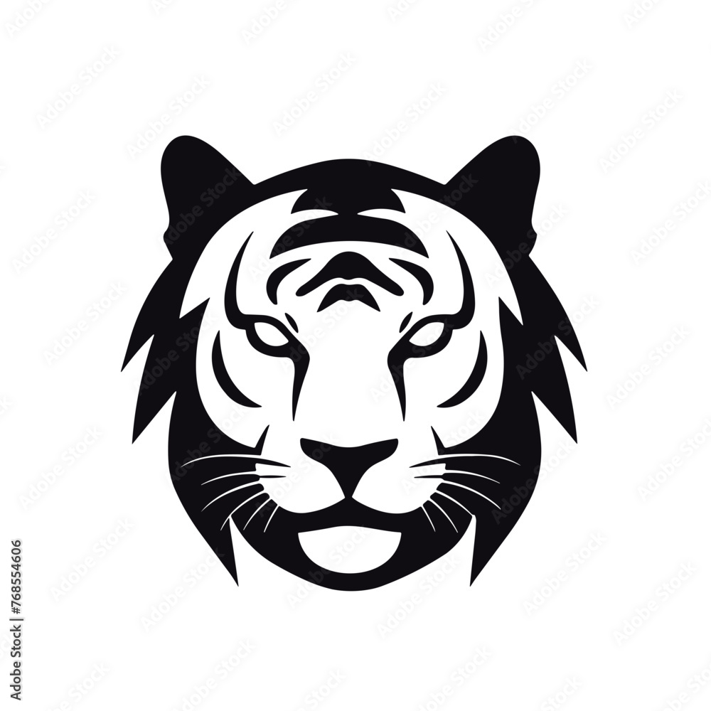 Simple tiger isolated black icon