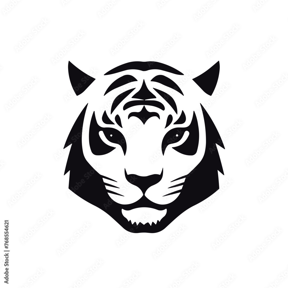 Simple tiger isolated black icon