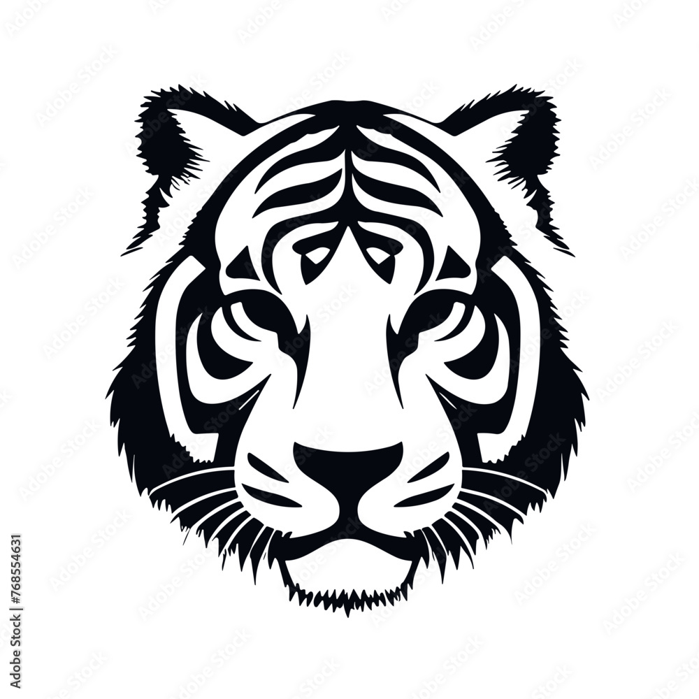 Simple tiger isolated black icon