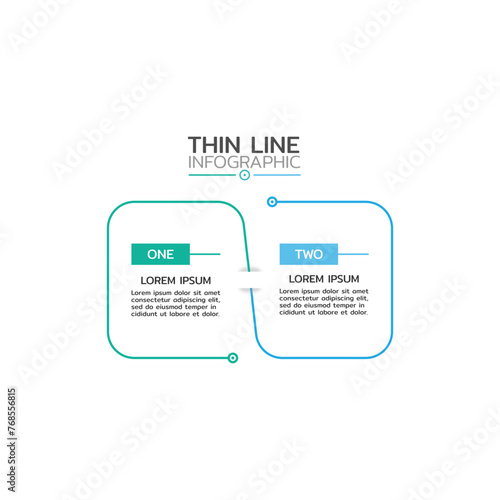 Vector linear infographic. Timeline with 2 option. Can be used for workflow layout, diagram, annual report, web design.Vector business template for presentation.