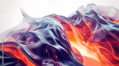 Organic Fluidity  Abstract Minimal Design Reflecting Flowing Water and Molten Lava