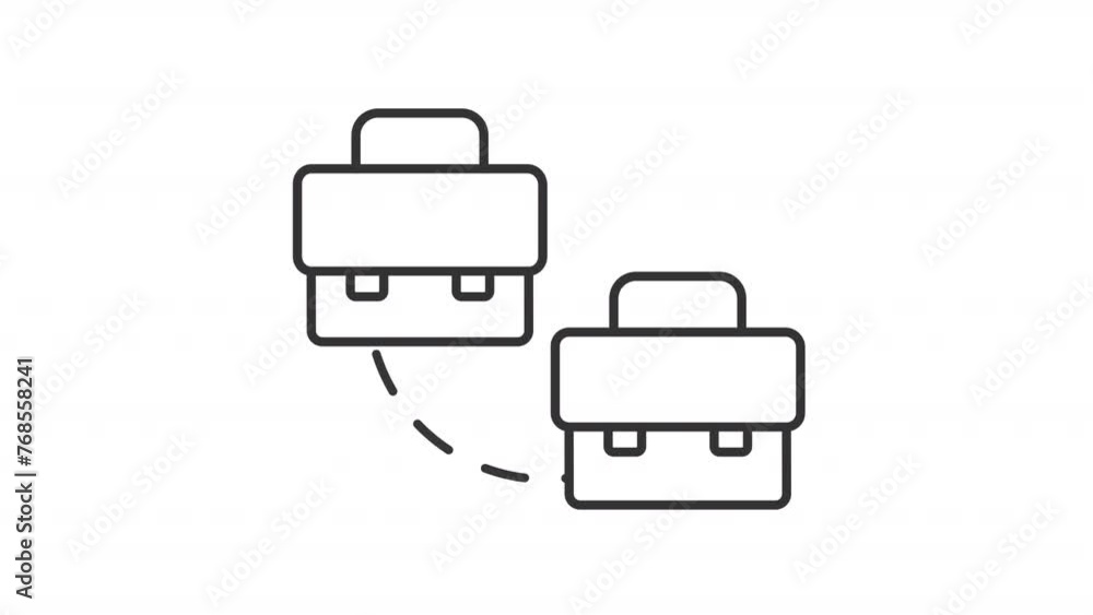 B2B business model line animation. Ecommerce animated icon. Briefcase opening. Online transactions. Black illustration on white background. HD video with alpha channel. Motion graphic B2B business model line animation. Ecommerce animated icon. Briefcase opening. Online transactions. Black illustration on white background. HD video with alpha channel. Motion graphic
