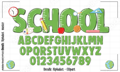School Doodle alphabet Set,Back to school Doodle alphabet ,Teacher Doodle alphabet,School Sublimation Design,School letter,Teacher Letters,graduate Doodle font,T shirt Design,School SVG