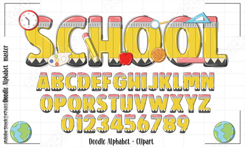 School Doodle alphabet Set,Back to school Doodle alphabet ,Teacher Doodle alphabet,School Sublimation Design,School letter,Teacher Letters,graduate Doodle font,T shirt Design,School SVG
