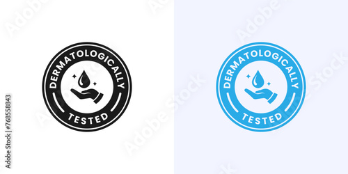 Dermatologically tested label or Dermatologically tested stamp vector isolated. Best Dermatologically tested label for product packaging design element. Dermatologically tested stamp for packaging.