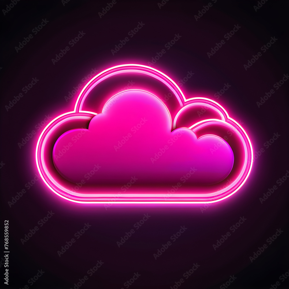 Captivating Pink Neon Cloud Icon: Elevate Your Design with a Pop of Color(Generative AI) Captivating Pink Neon Cloud Icon: Elevate Your Design with a Pop of Color(Generative AI)