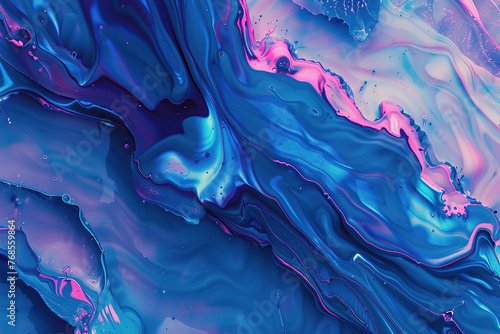 close up horizontal image of fluorescent glowing acrylic paint abstract wallpaper background