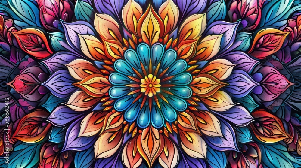 An adult coloring book filled with intricate mandala pat