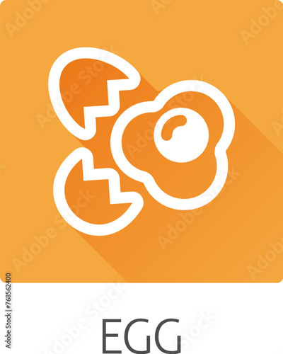 An egg food icon concept. Possibly an icon for the allergen or allergy.