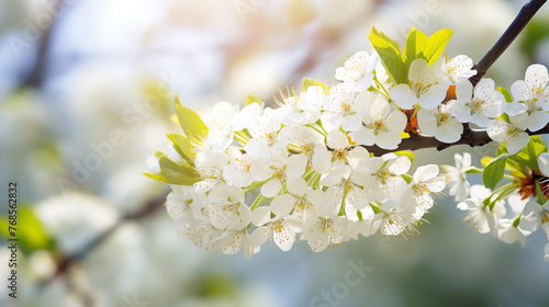 Softly lit white cherry blossoms herald the beginning of a vibrant spring