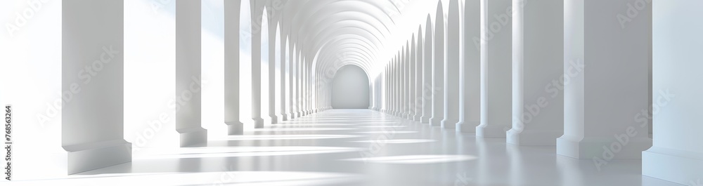 long white corridor with arches, blurred background long white corridor with arches, blurred background