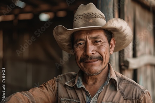 Portrait of a Mature Latino American Cowboy - A real Man