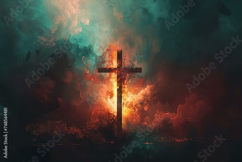 A contemporary Christian music album cover, drawing on the powerful imagery of the cross and light
