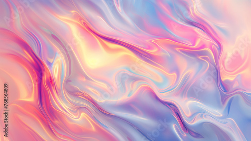 Iridescent holographic wallpaper, liquid metal © Higgs Haze