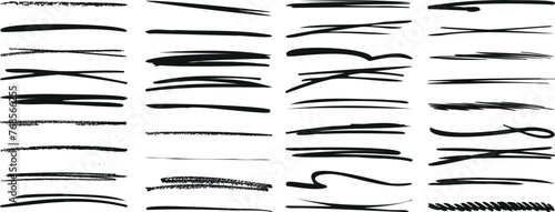 strikethrough line vector set