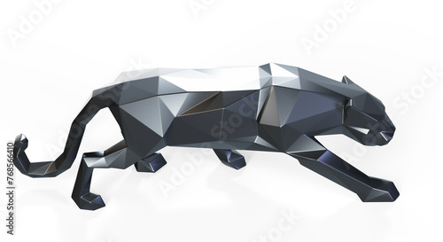 panther 3d render on white background isolated