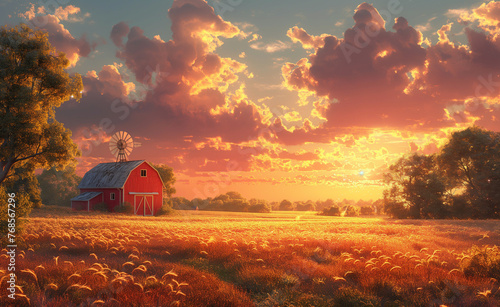 rural farm silhouette landscape © Creative Sky